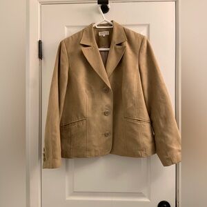 Northern Reflections Tan Suede-Look Women's Blazer